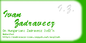 ivan zadravecz business card